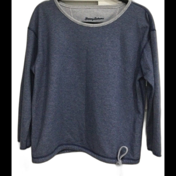 Tommy Bahama Sweatshirt Women's No Size Tag Blue Pullover Drawstring at Waist - Picture 1 of 7